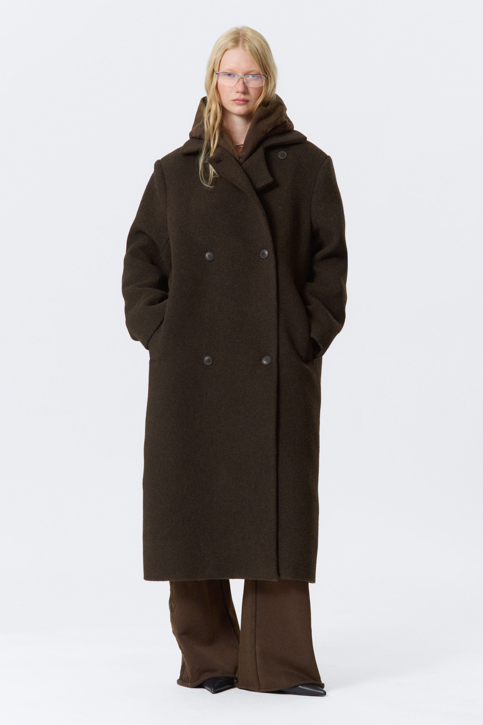 Weekday Oversized Double-breasted Wool Blend Coat