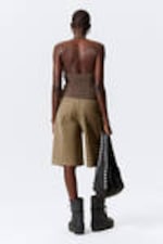 Dark Brown - Short Halterneck Top - 3