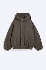 Dunkles Khakigrün - Pile Lined Hooded Jacket - 5