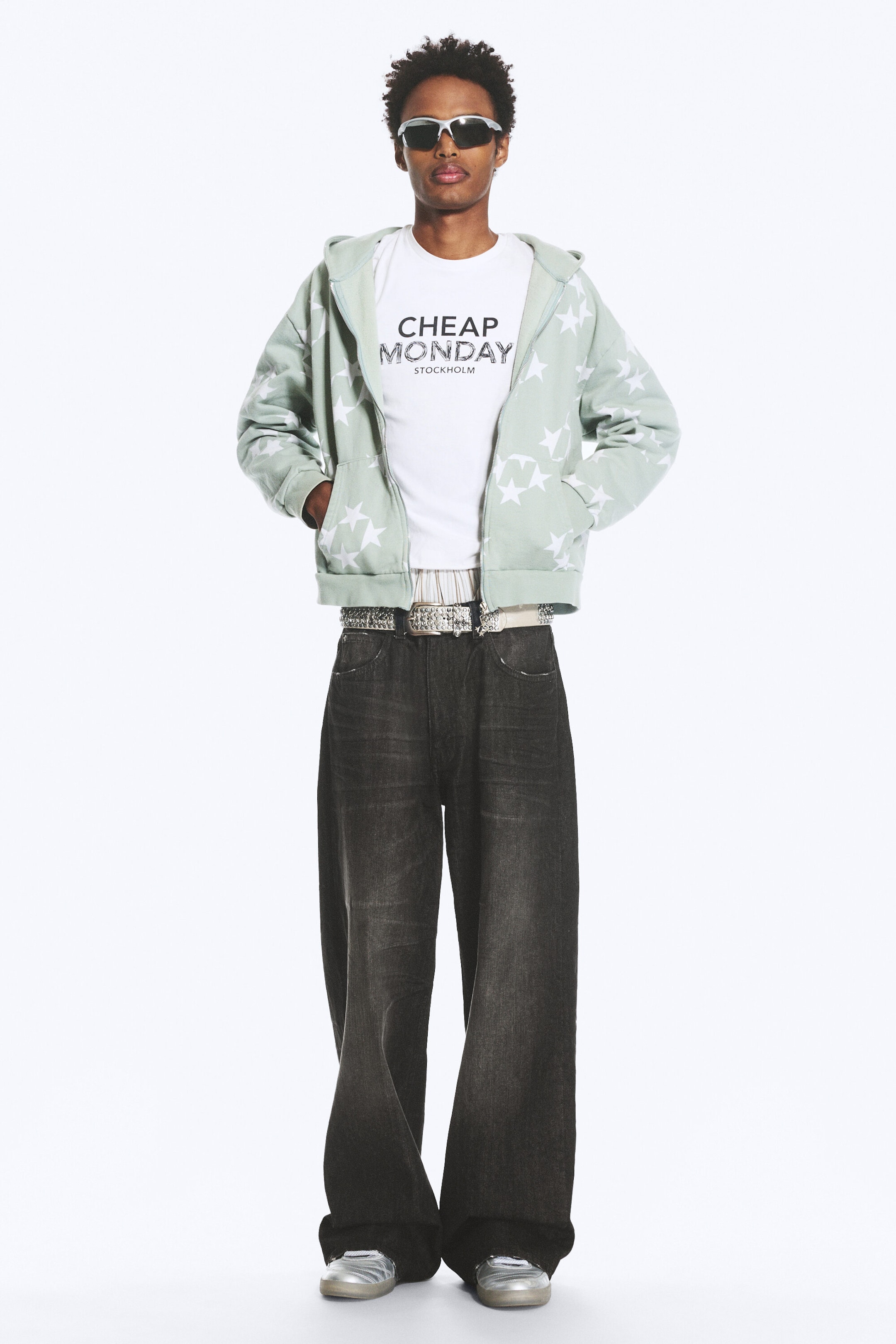 Chafe black - Looser jeans met normale taille en wijde pijpen - 1