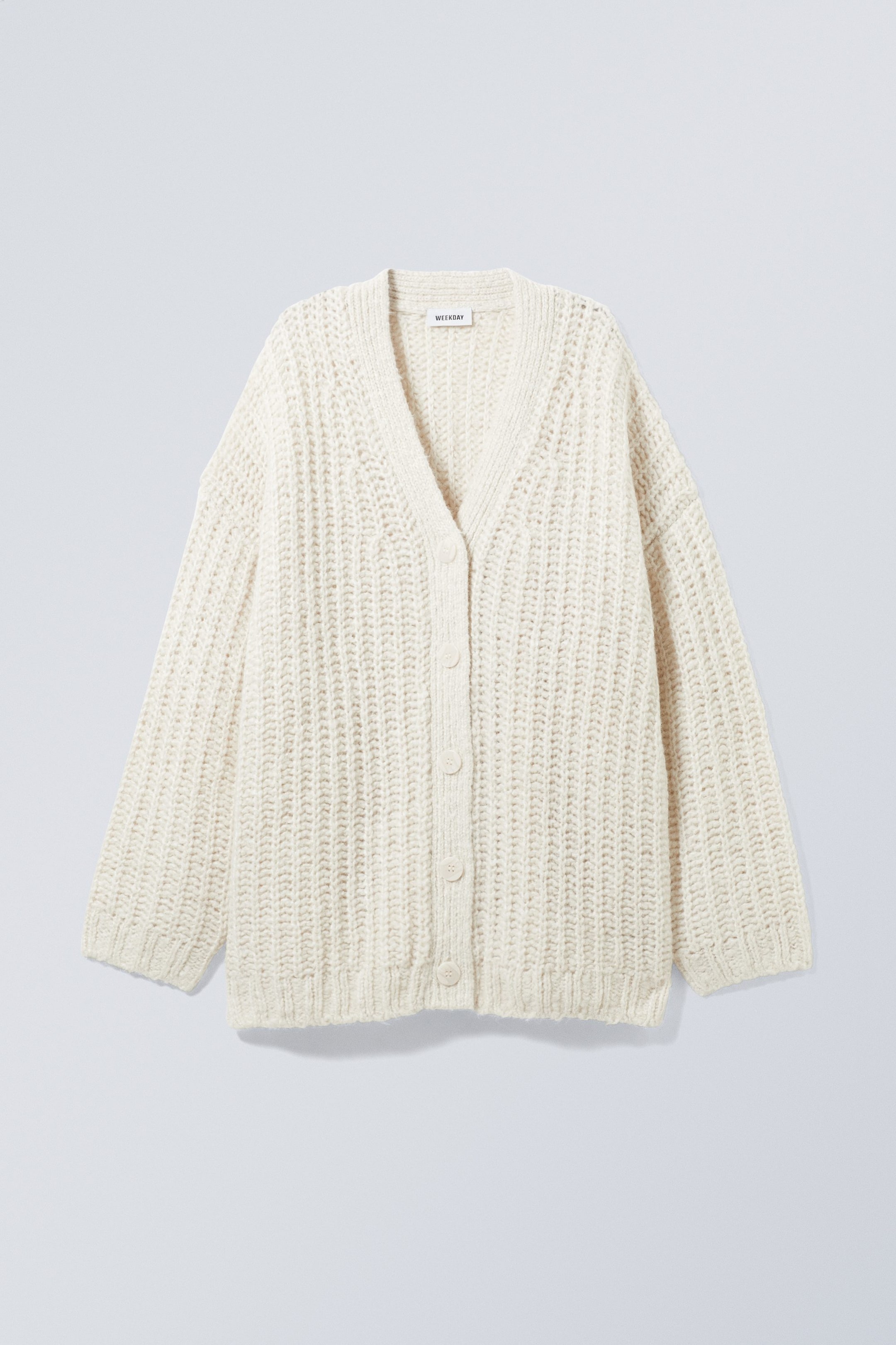 Cream White - Leyla Oversized Cardigan - 1