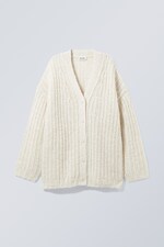 Cream White - Leyla Oversized Cardigan - 0