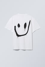 Drippy smiling face - Oversized Graphic Printed T-shirt - 1