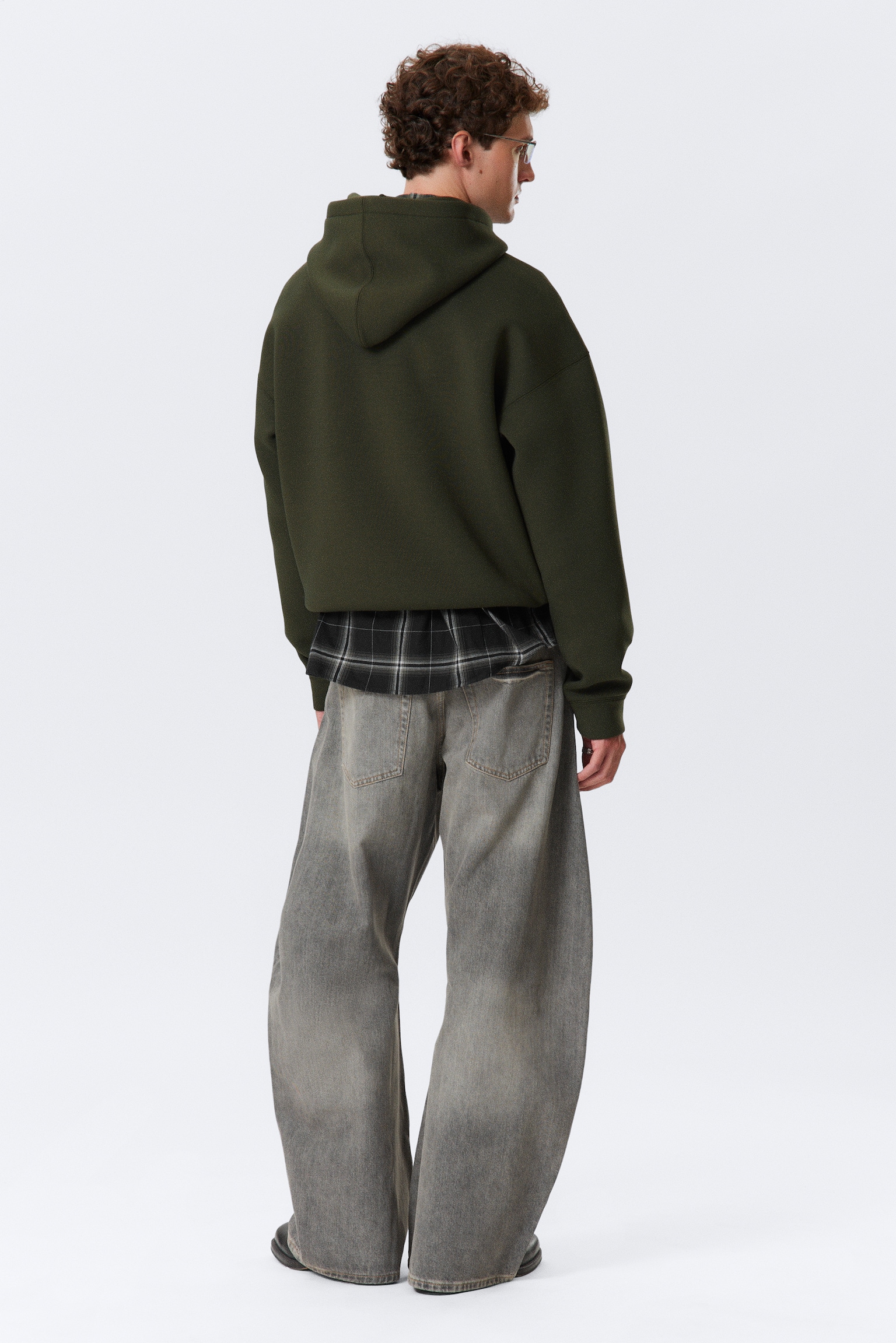 Sweat à capuche en scuba Simon - Vert kaki foncé/Noir/Gris chiné/Bordeaux - 4