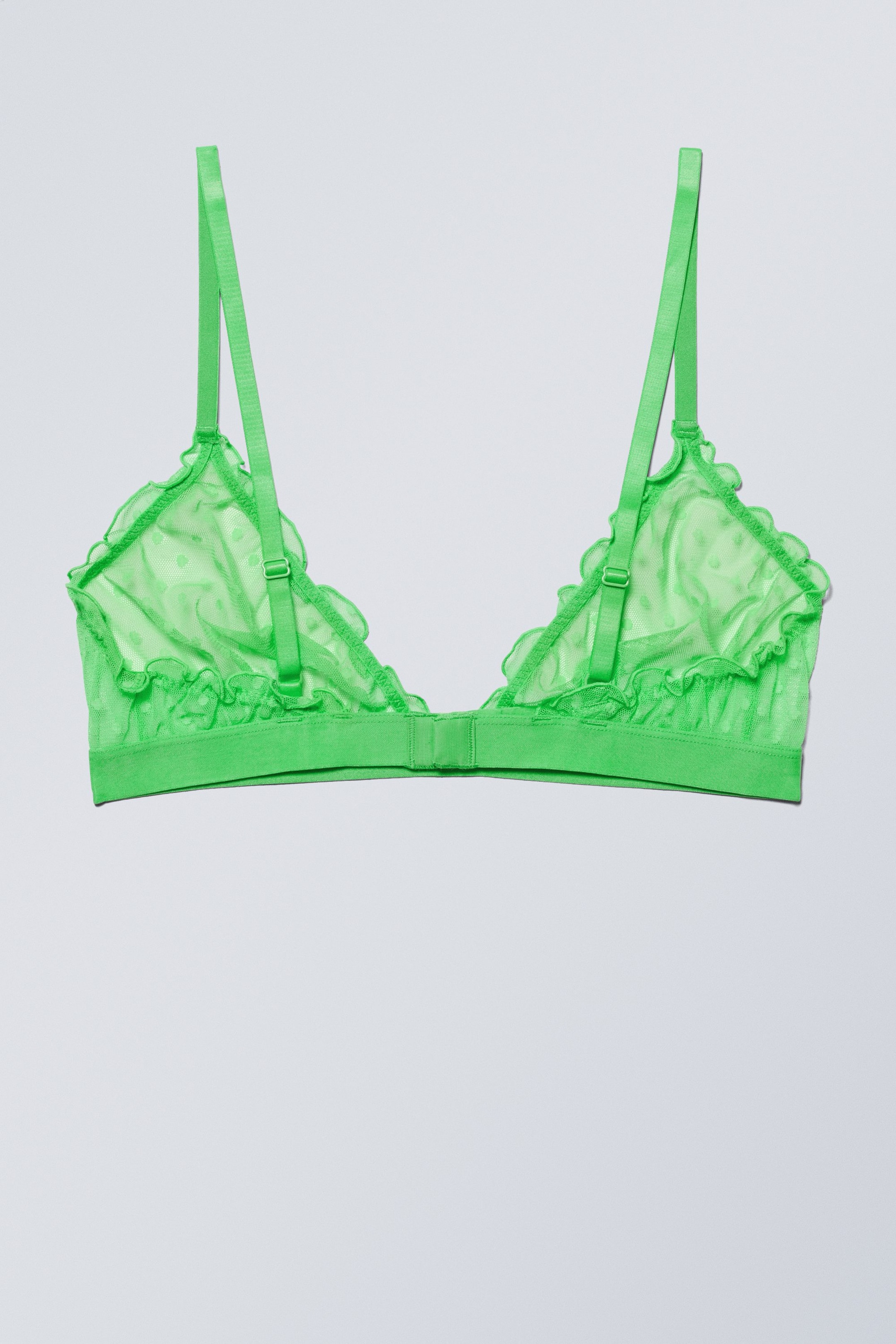 Spring green - Ruffle Triangle Bralette - 1
