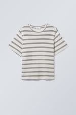 Schwarze Streifen Grauweiß - Strukturiertes T-Shirt Felix - 0