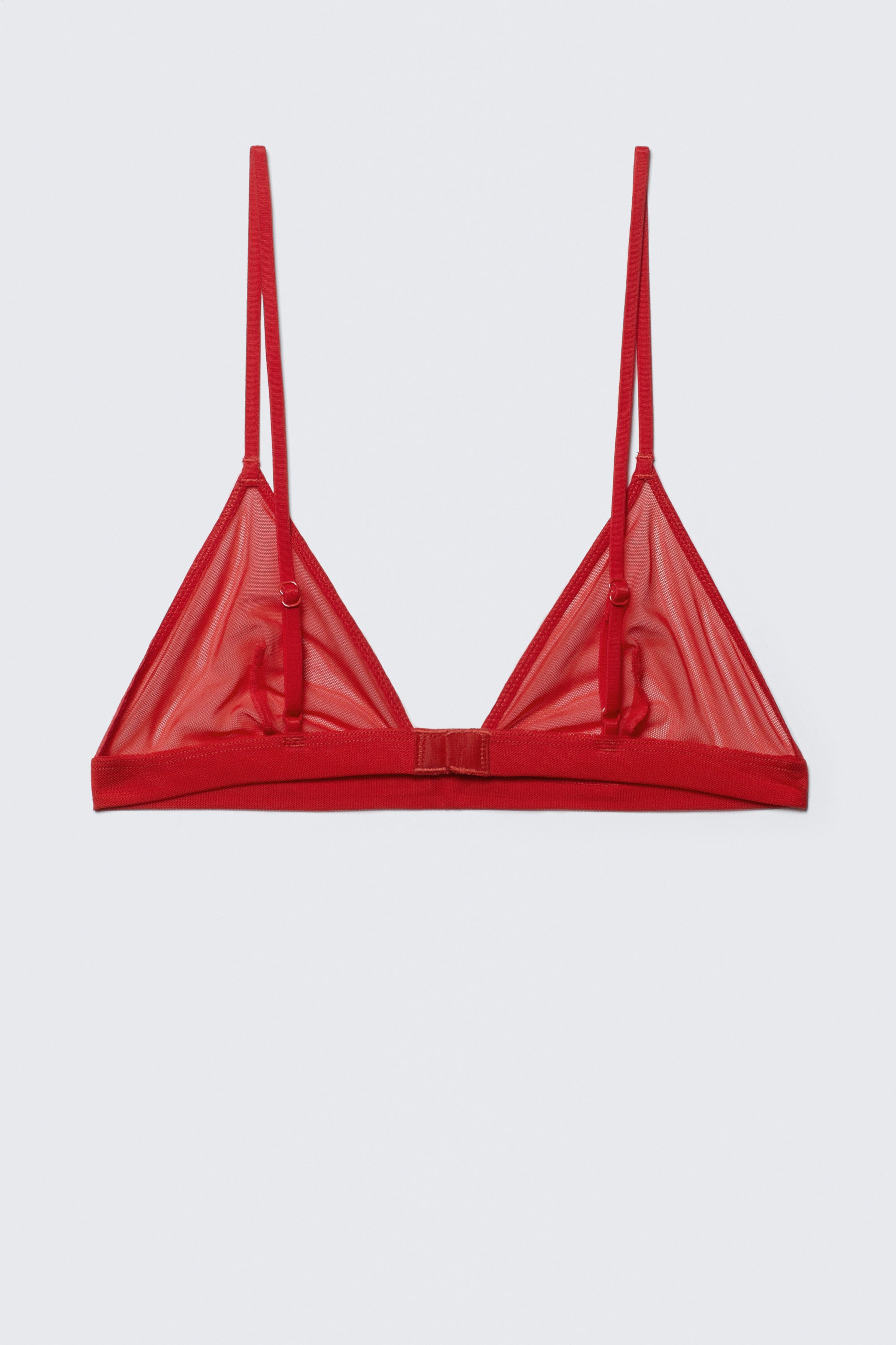 Bright Red - Soft Mesh Triangle Bra - 2