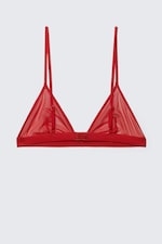 Bright Red - Soft Mesh Triangle Bra - 1