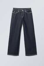 Blue Rinse - Ample Low Waist Loose Wide Jeans - 0