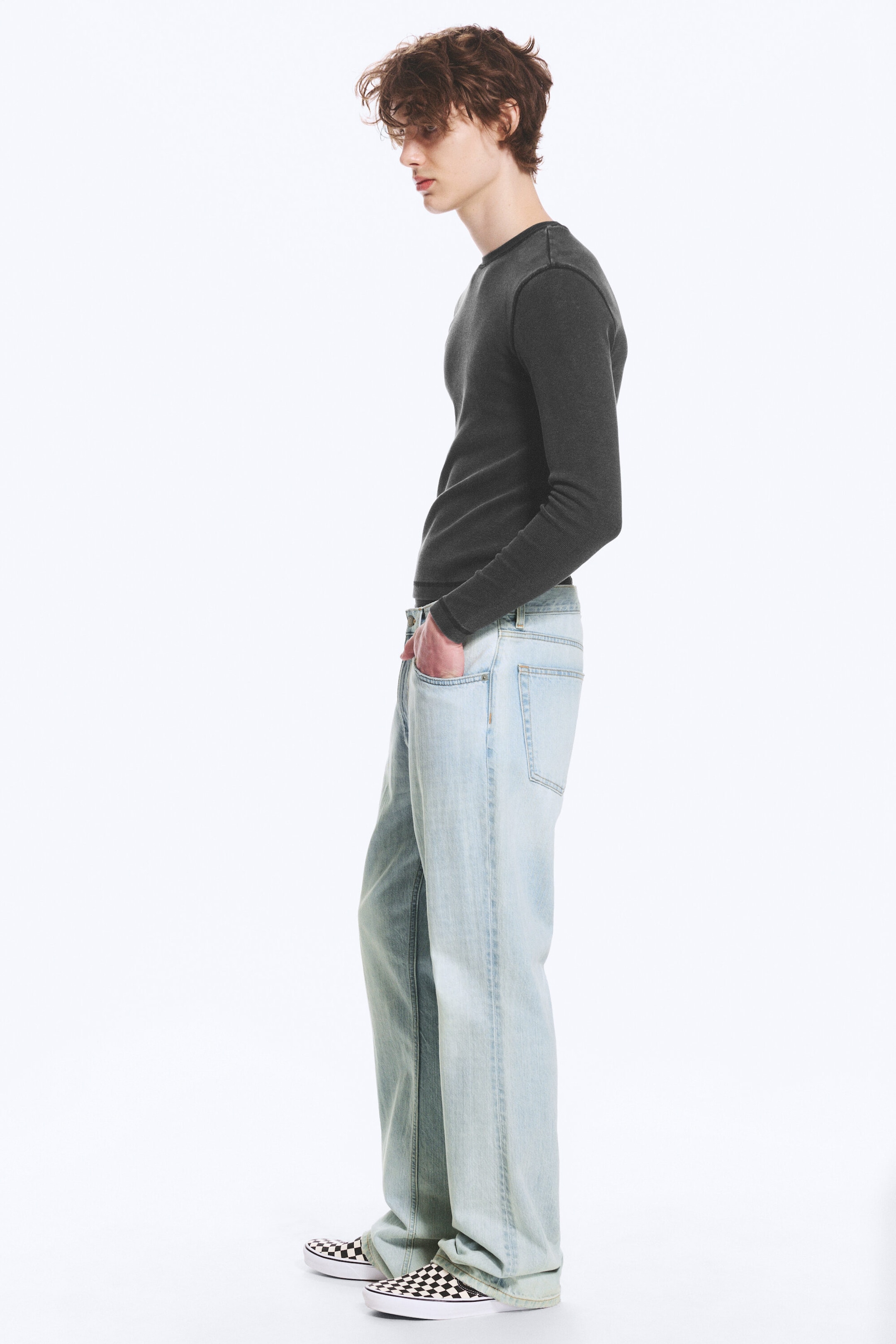 Ghost Blue - Light Blue - Mercury Mid Rise Relaxed Bootcut Jeans - 4