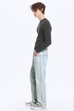 Ghost Blue - Light Blue - Mercury Mid Rise Relaxed Bootcut Jeans - 4