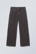 Ink Black - Black - Ample Low Rise Loose Wide Leg Jeans - 5