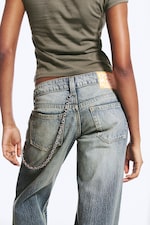 Hazy Blue - Mittelblau - Messy Low Rise Regular Straight Jeans - 4
