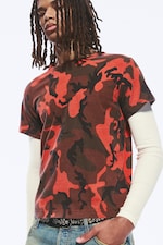 Red Camouflage - Shrunken Double Layered T-shirt - 0