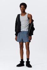 Gewaschenes Dunkelblau - Boxer-Pyjamashorts - 2