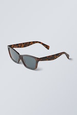Skilpaddemønster - Mørke linser - Bold Rectangular Sunglasses - 2