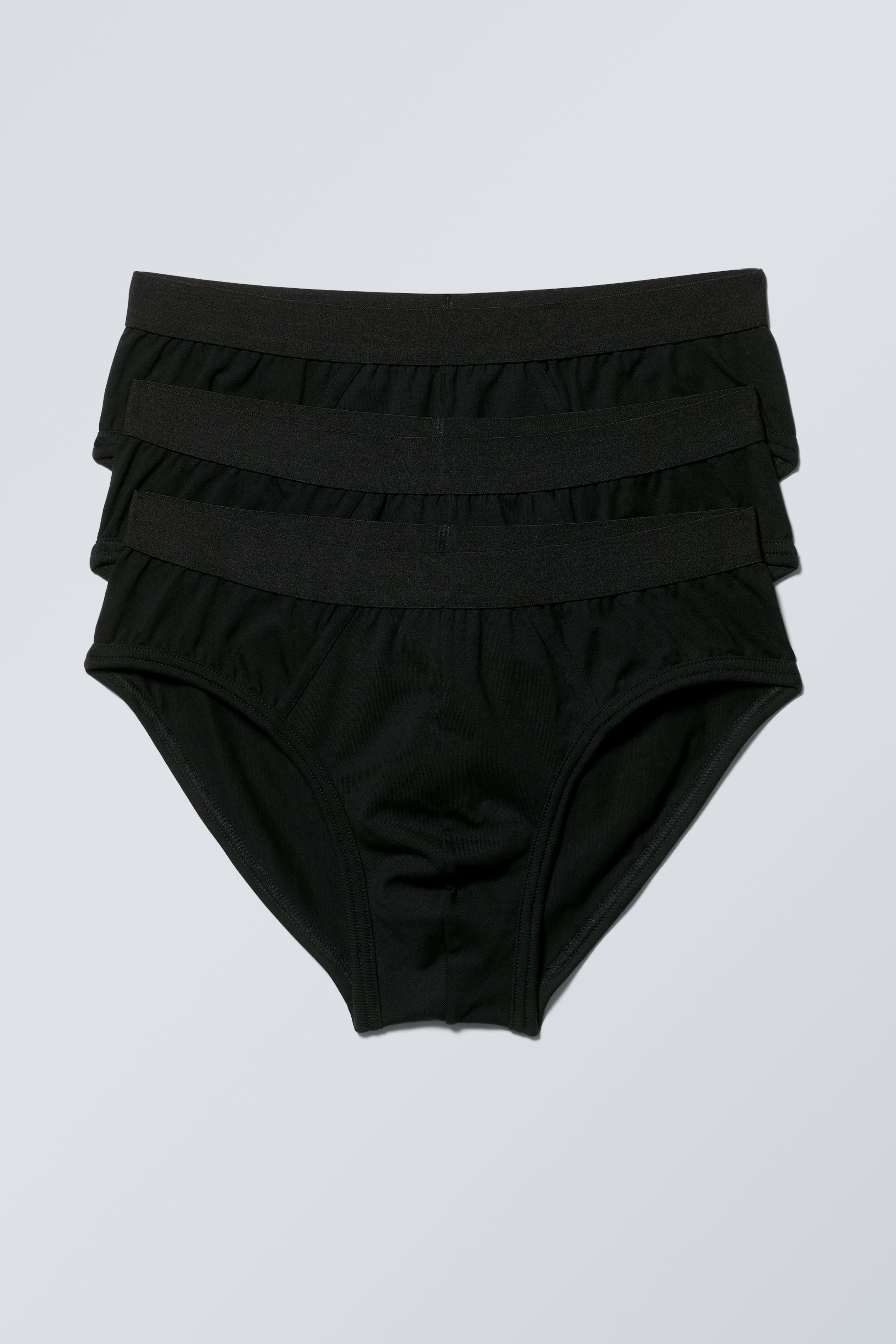 Schwarz - 3er-Pack Slip mit Y-Eingriff - 0