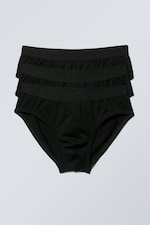 Schwarz - 3er-Pack Slip mit Y-Eingriff - 0