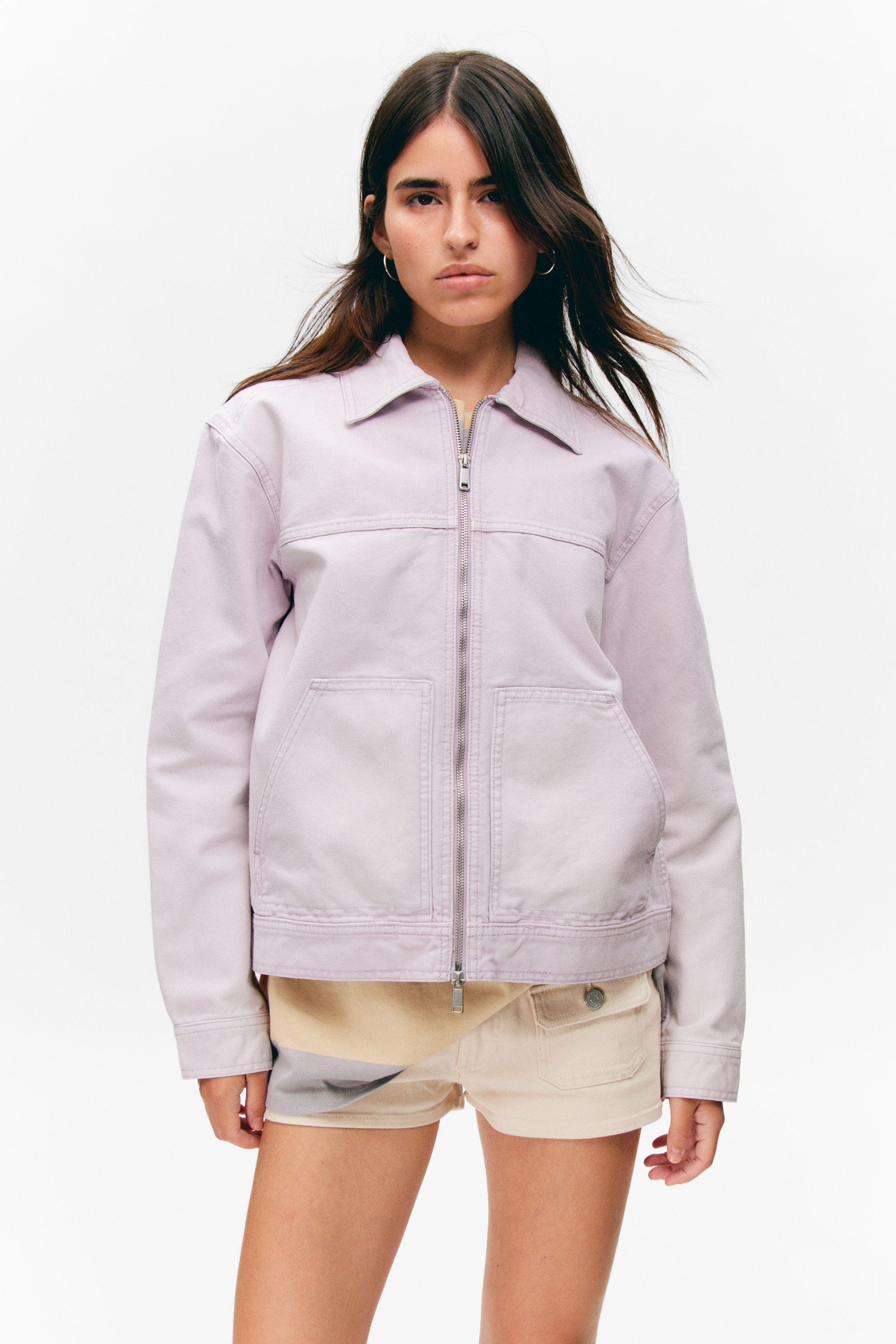 Light Dusty Purple - Two-way Zip Oxford Jacket - 5