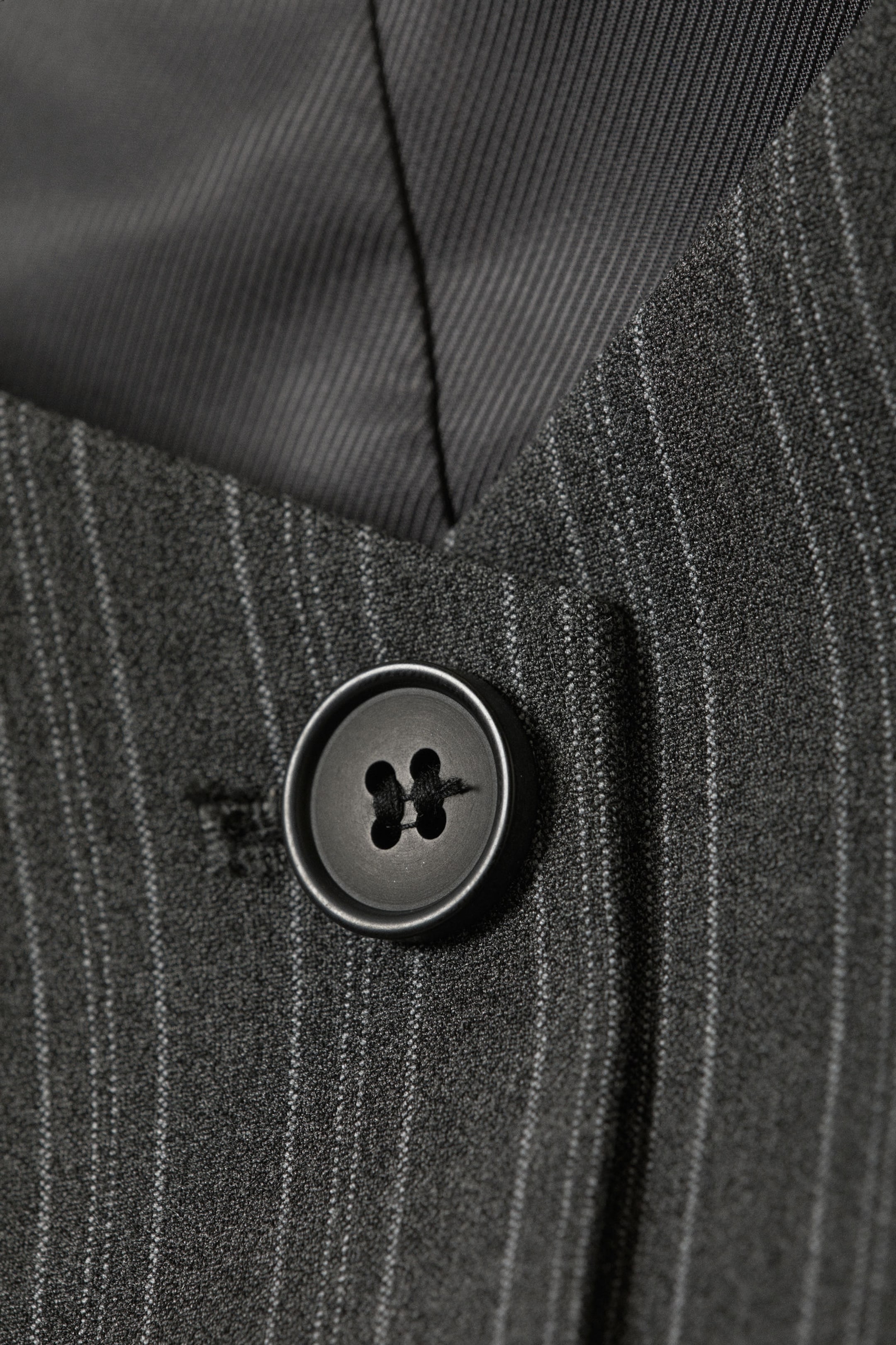 Dark Grey Stripe - Slim Suiting Waistcoat - 2