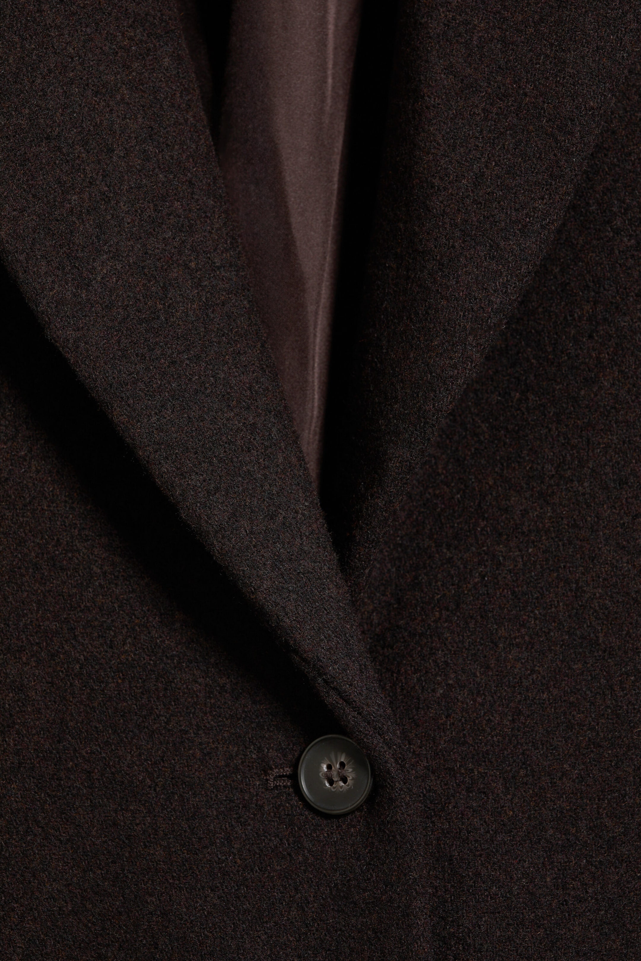 Dunkelbraun - Langer, einreihiger Slim-Fit-Mantel - 5