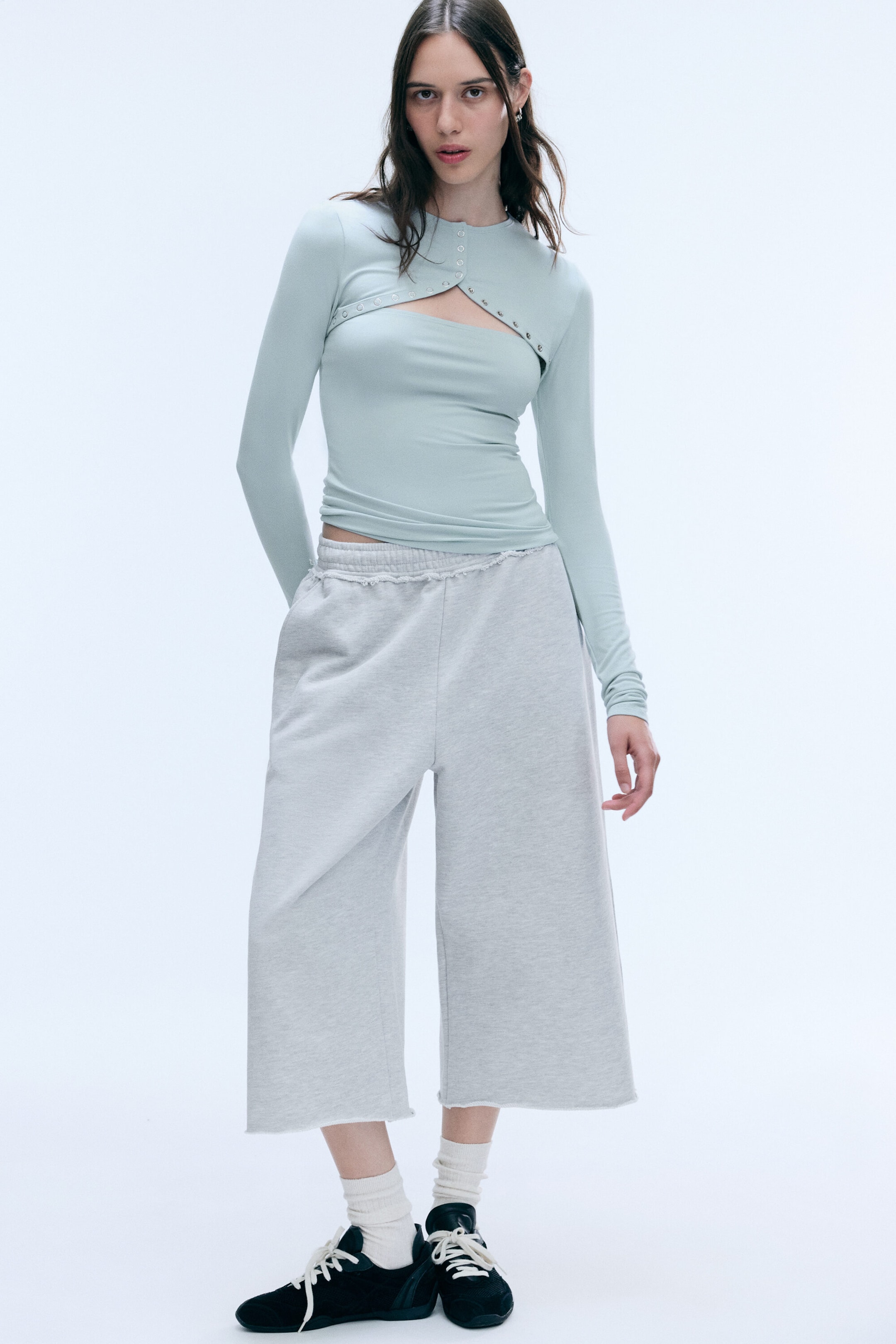 Dusty Light Blue - Snap Button Bolero - 2