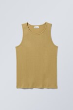Dunkelbeige - Lockeres Tanktop in Pointelle-Strick - 0