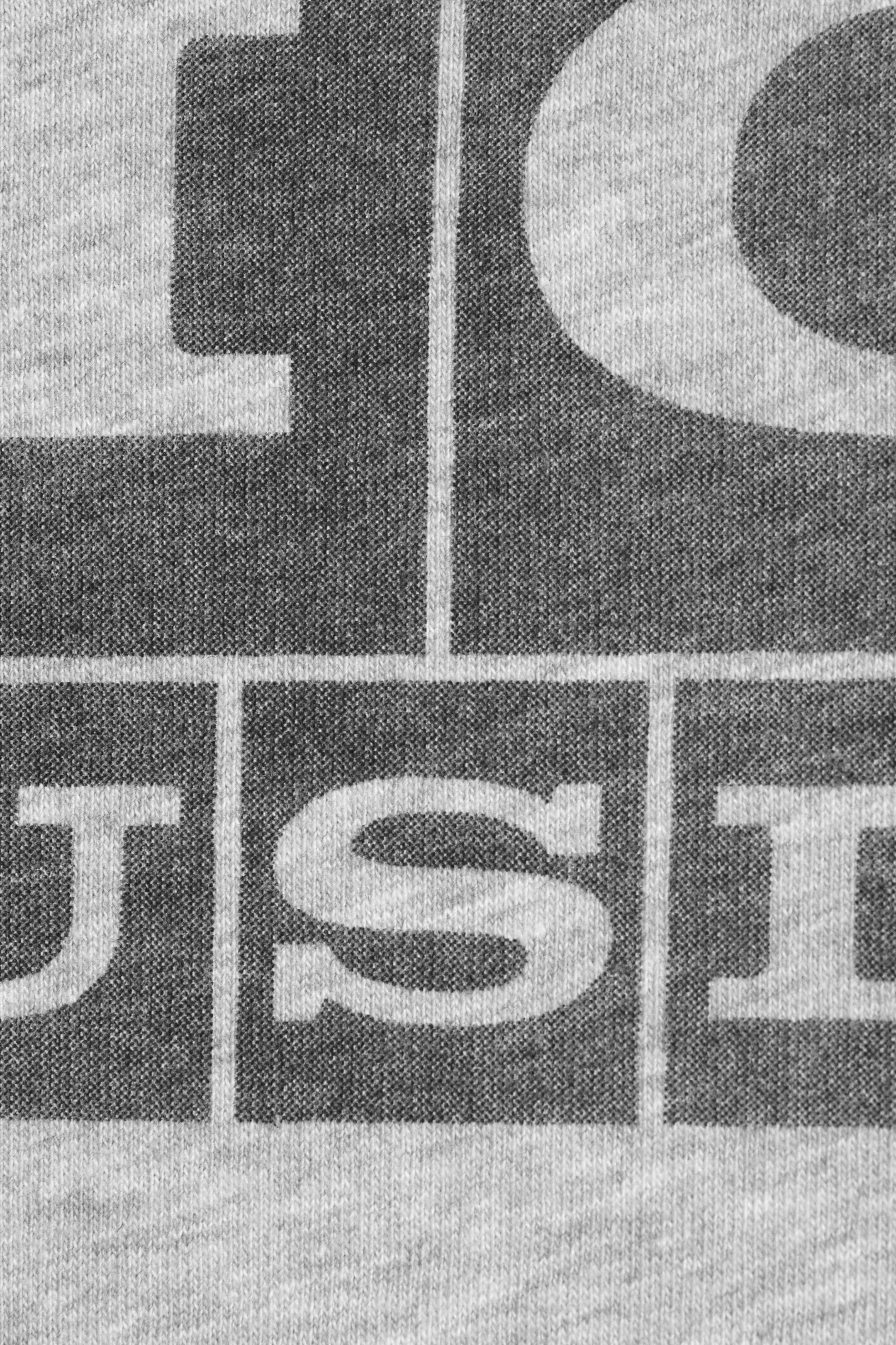 Grey Melange - T-shirt carré imprimé à manches courtes - 2