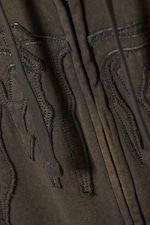 Dunkelgrau - Boxy-Kapuzenpullover mit Zipper und Stickerei - 1