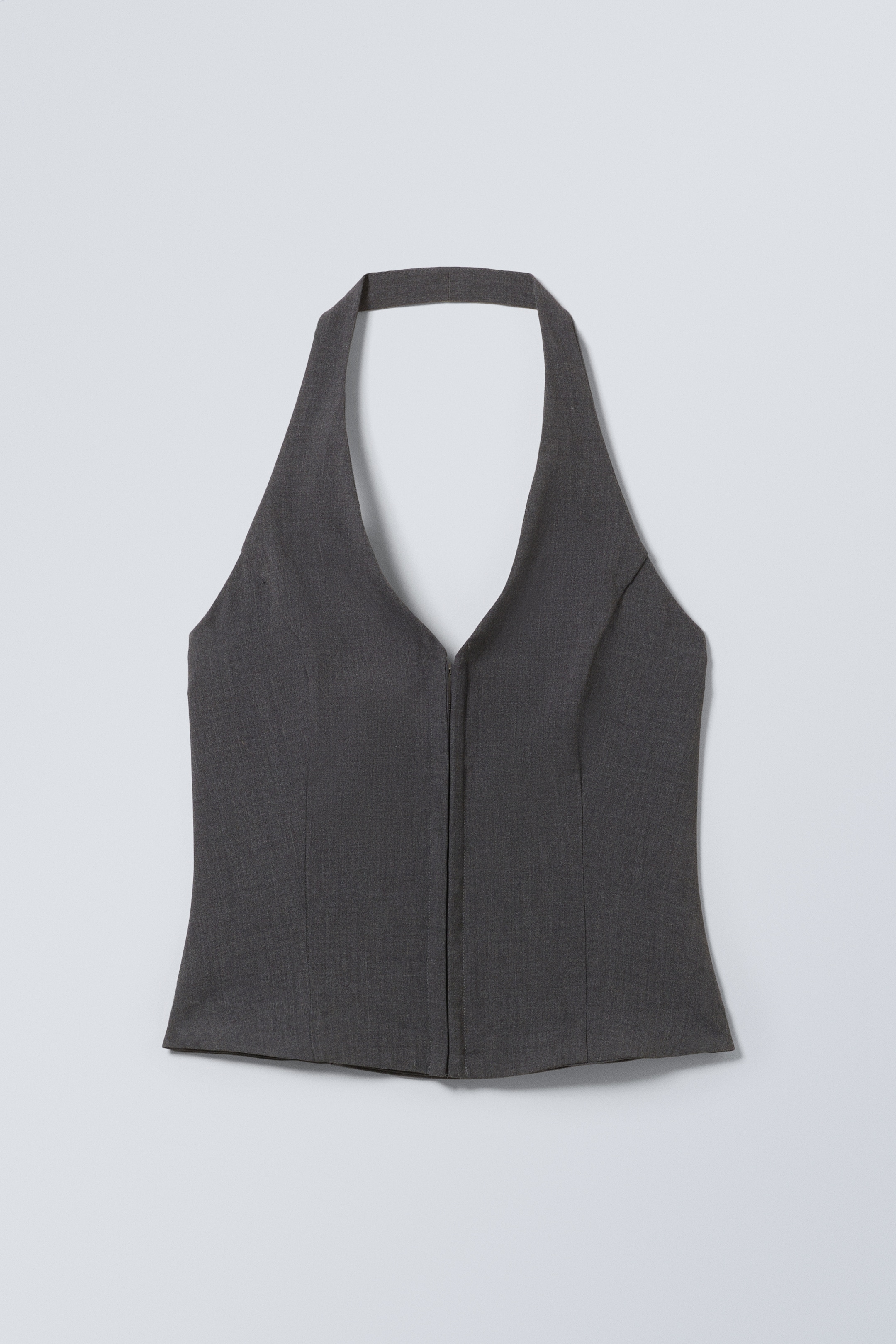 Ver imagem maior: Top curto com decote halter - Cinzento-escuro - SENHORA | H&M PT 1