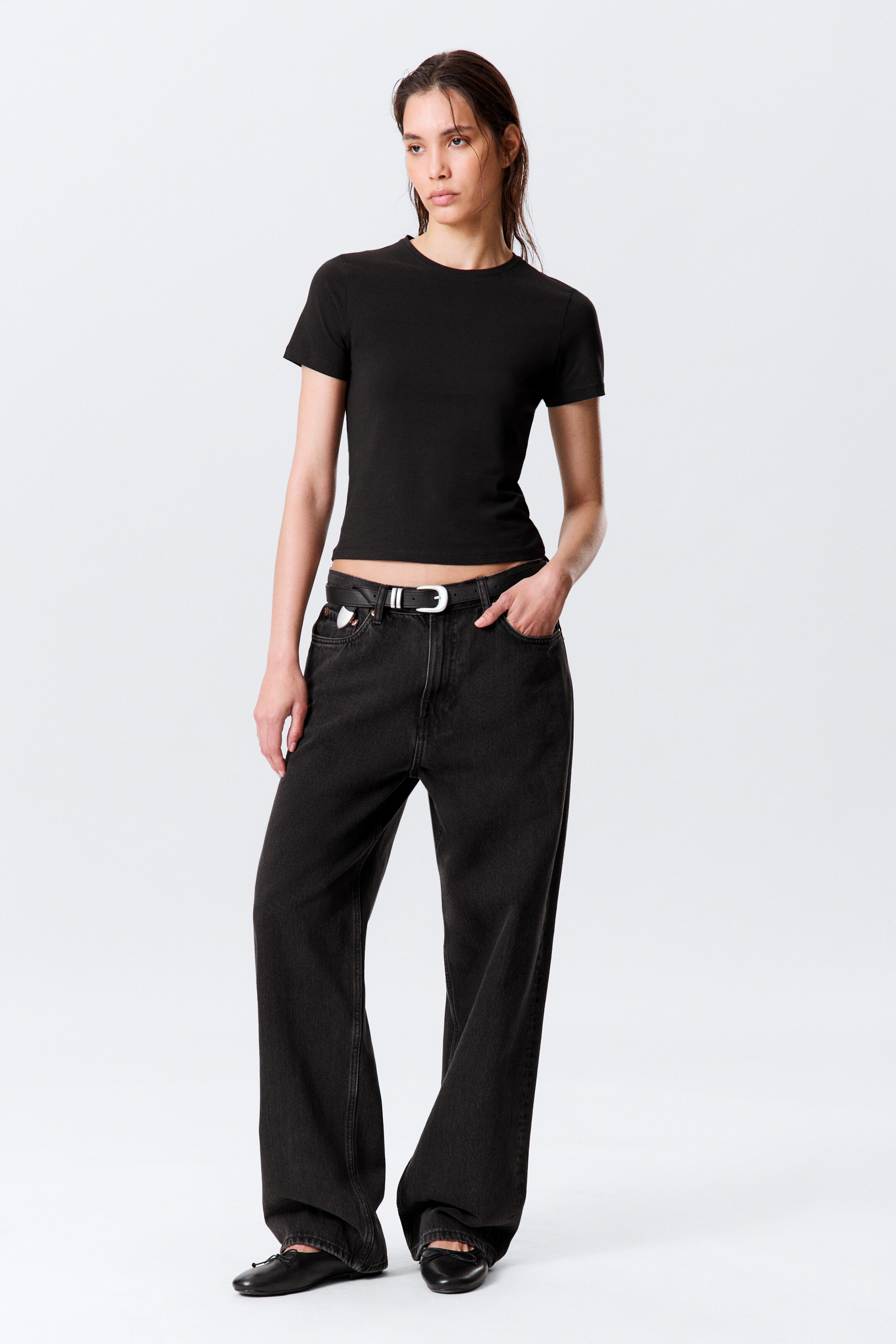 Zobrazit větší obrázek: Galaxy Loose Straight Leg Jeans - Tuned Black - Black - MUŽI | H&M CZ 1