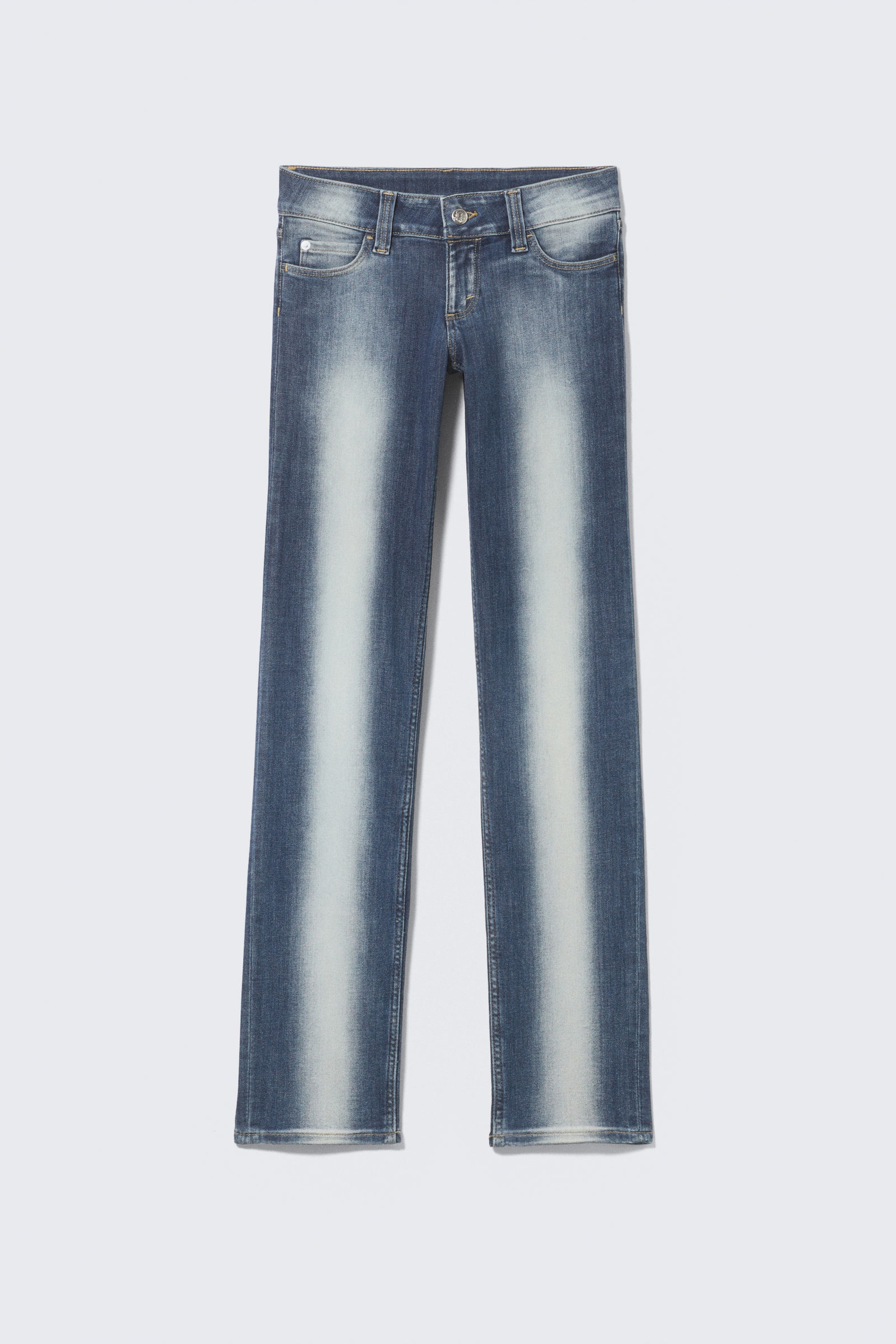 Blue Spray - Sleezie Low Waist Skinny Straight Jeans - 4