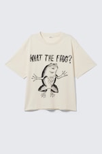 Gebroken wit - What The Frog? - Boxy T-shirt met print - 3