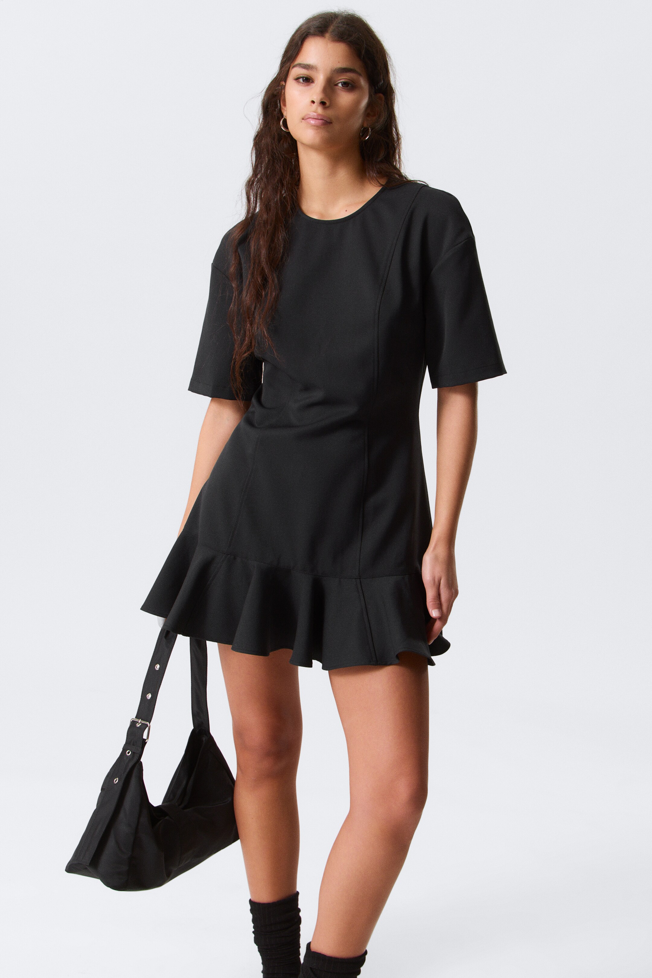 View larger image: Fit-and-Flare Mini Dress - Black - Ladies | H&M GB 1