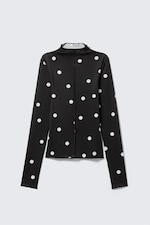 Black - Slim Fit Long-Sleeved Mock-Neck Top - 0