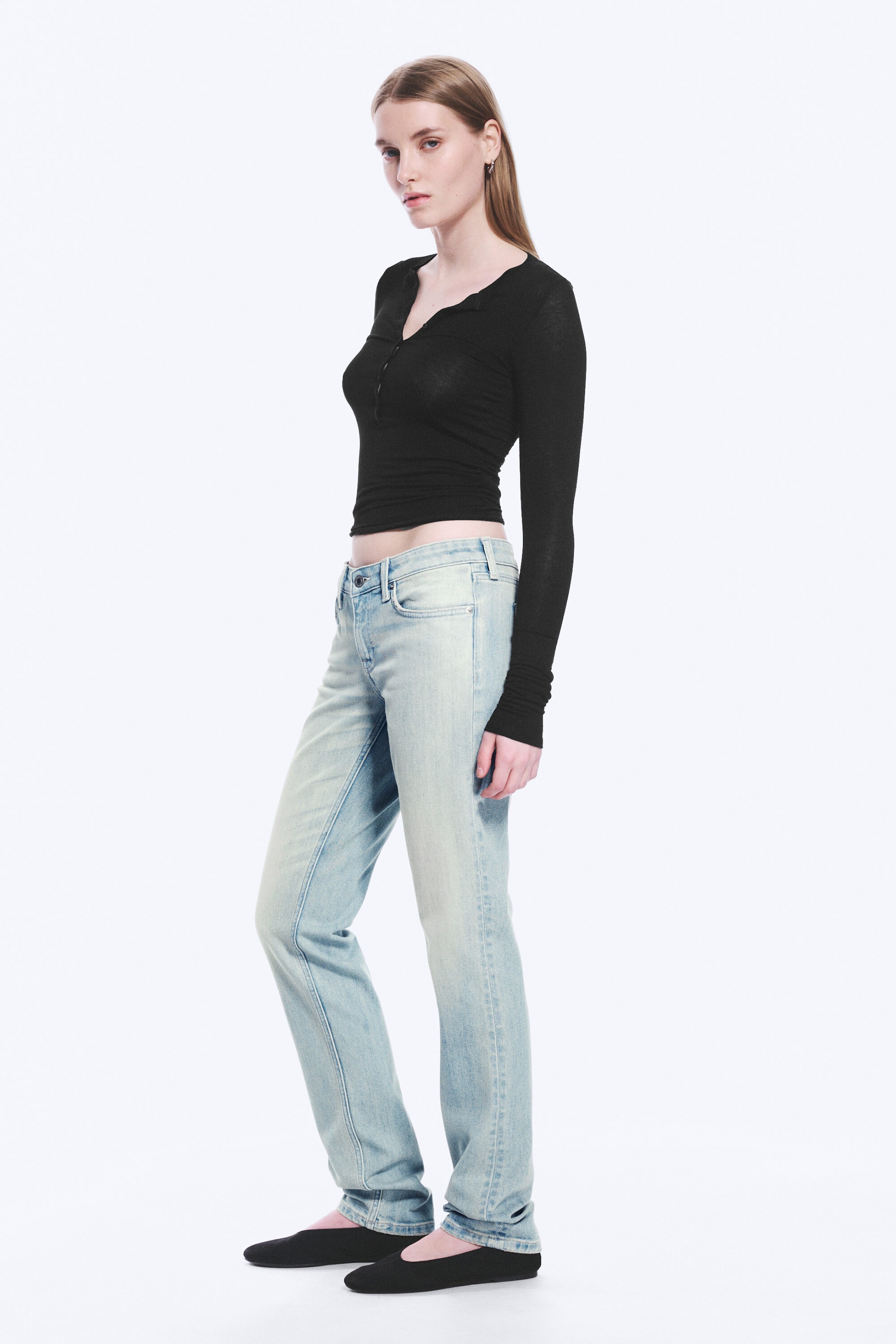 Broken Blue - Light Blue - Neptune Low Rise Slim Straight Leg Jeans - 2