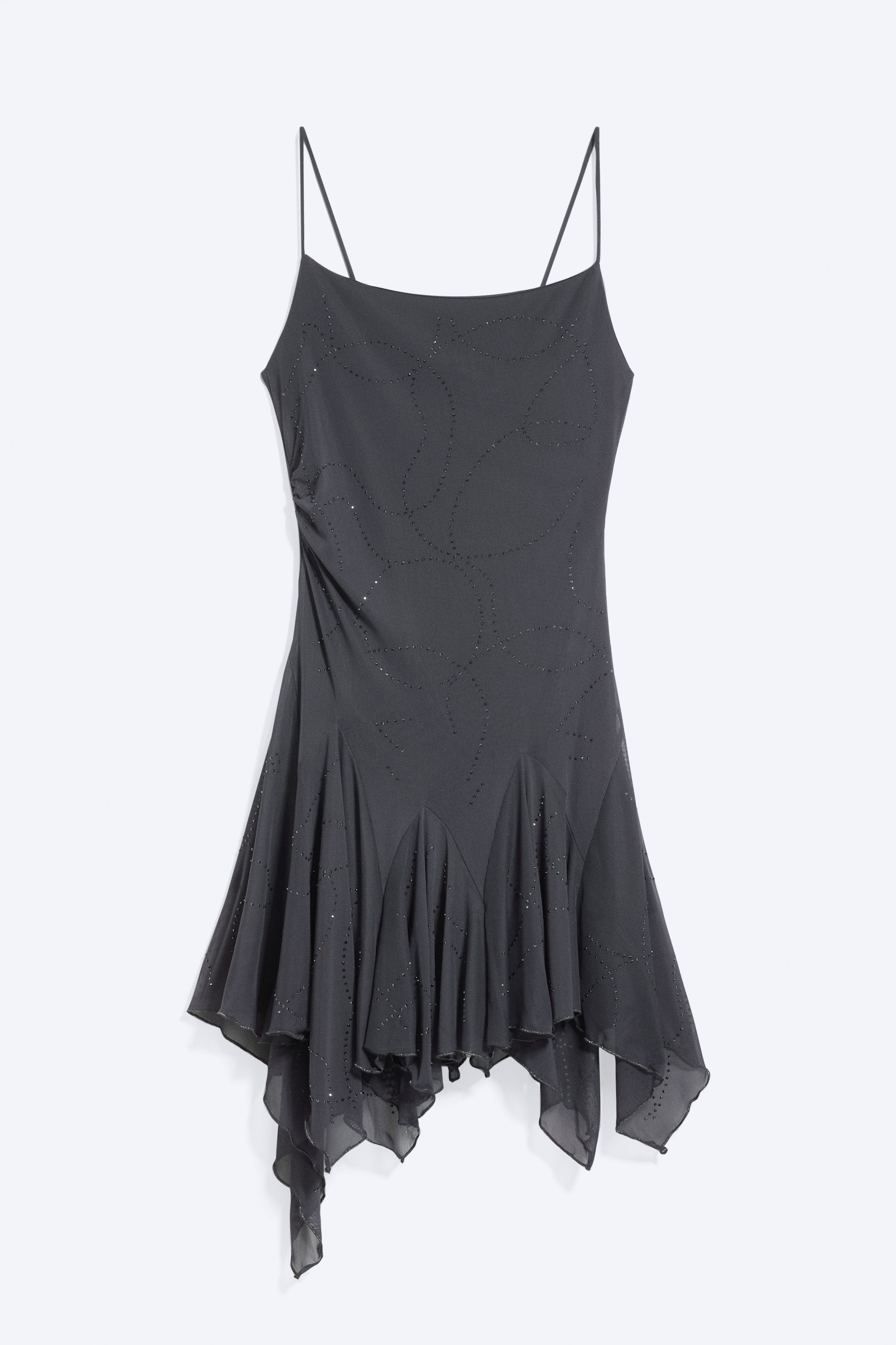 View larger image: Rhinestone Asymmetric Mini Dress - Dark Grey - Ladies | H&M GB 1