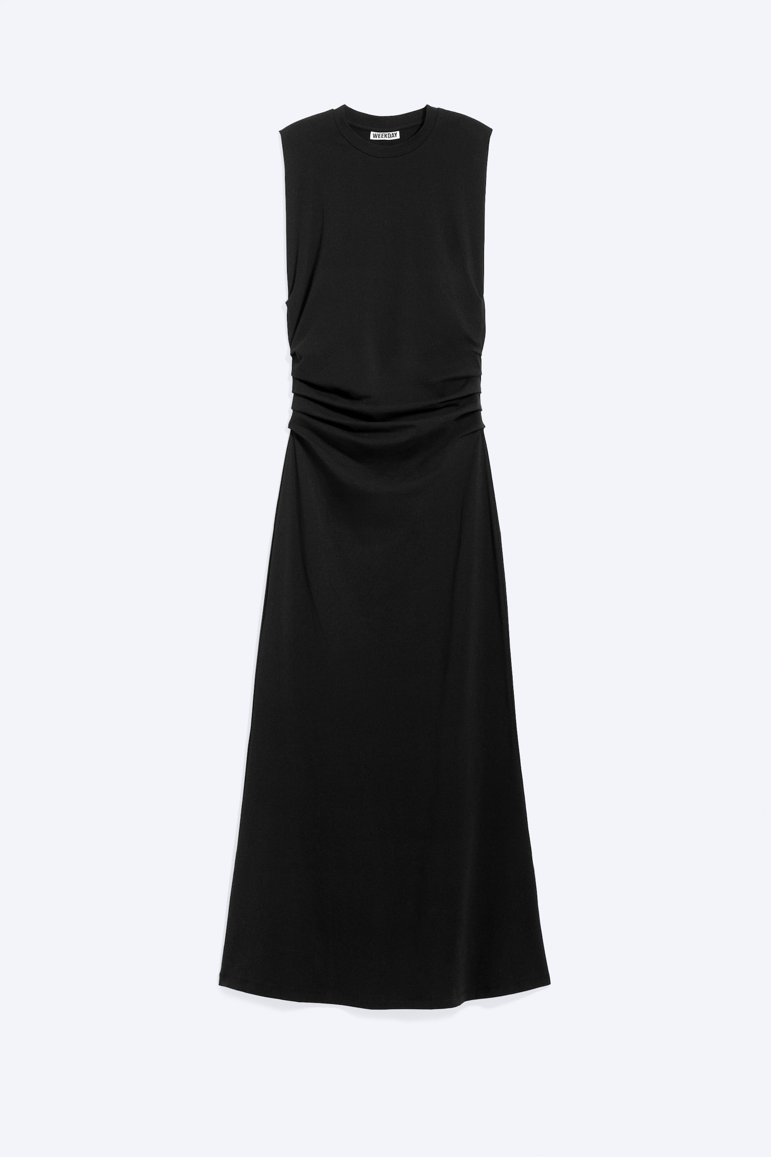 Robe longue plissée sans manches - Noir/Gris chiné - 2