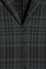 Noir à carreaux - Chemise trapèze à manchettes longues - 1