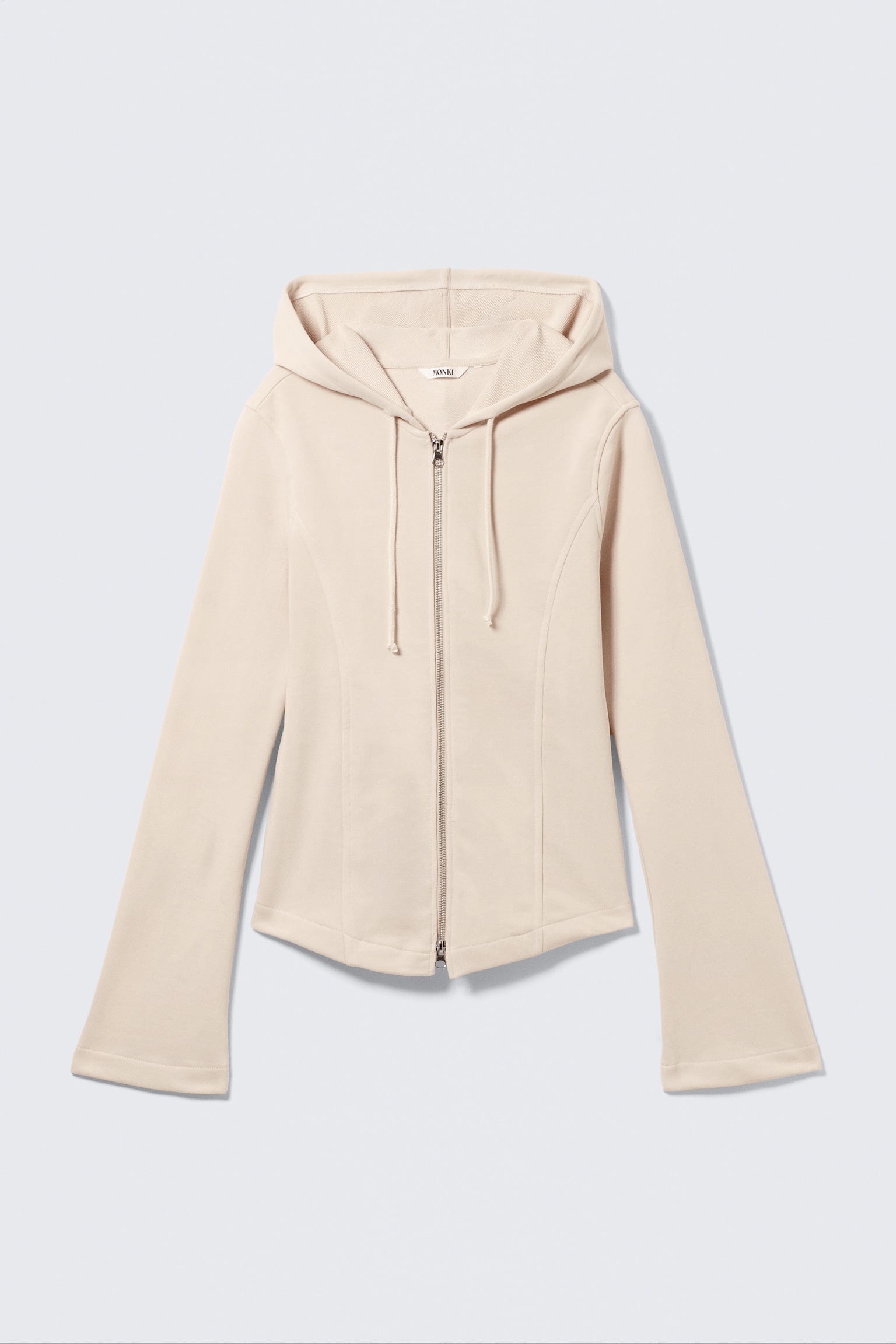 FITTED ZIP HOODIE - Dusty Cream/Black - 2