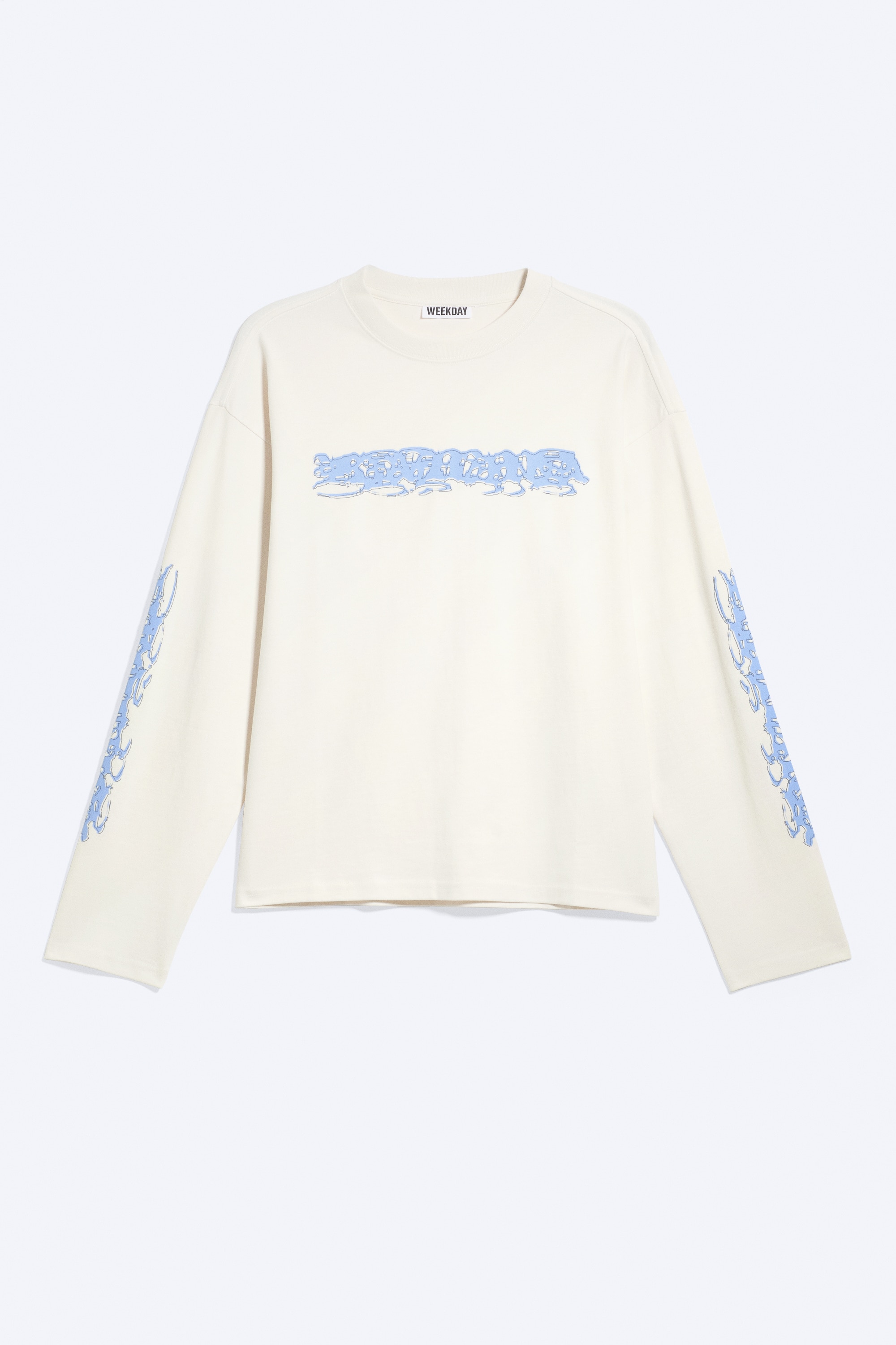 Great Boxy Graphic Long Sleeve T-shirt - Bílá - Karma Logo/Tmavě Šedohnědá - Psychedelie/Tmavě šedá - Tristar