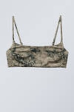 Dark Mole Scribble - Printed Pull-Over Scoop Neck Bikini Top - 3