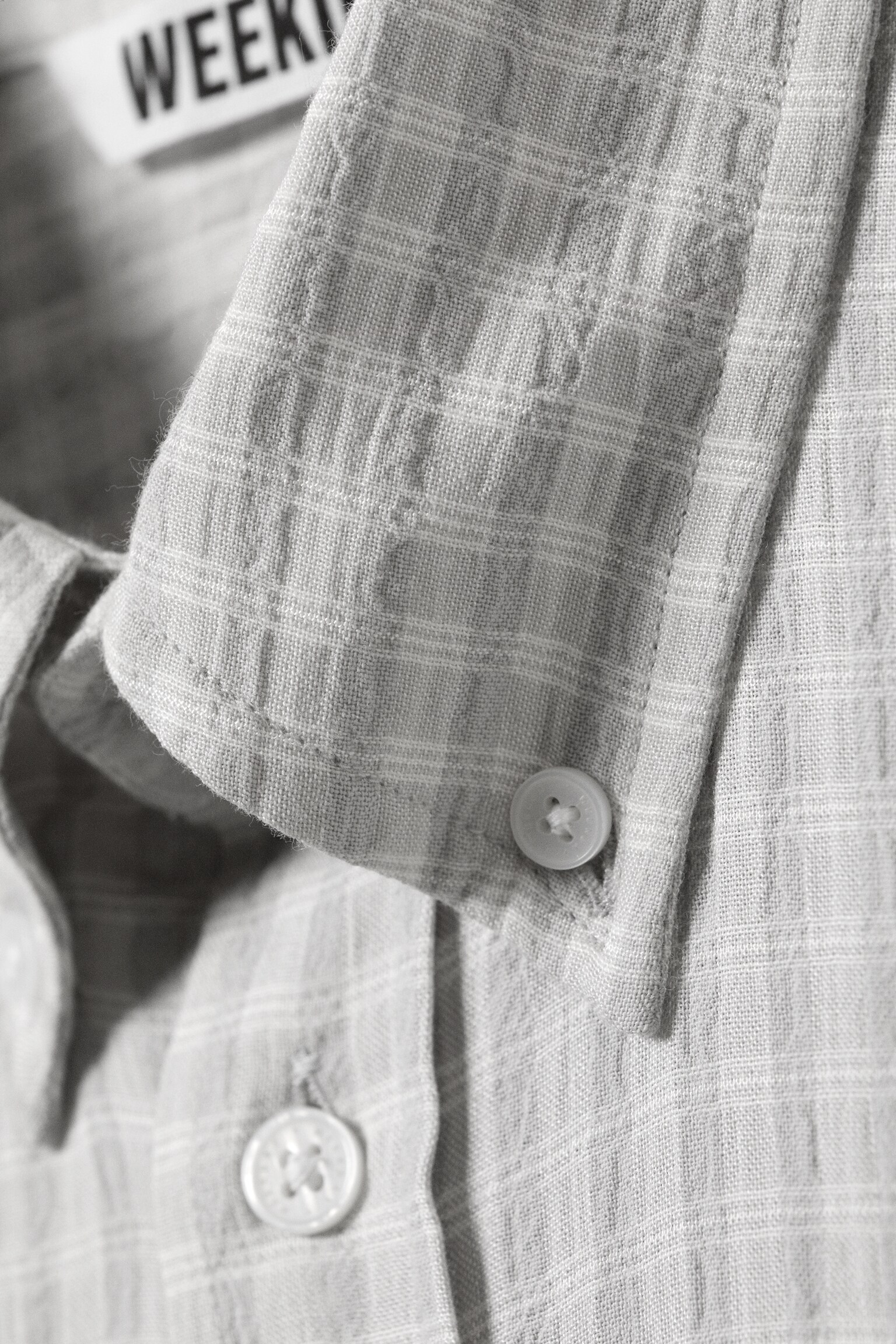 Løs struktureret skjorte med knapper - Checked Grey/Ternet Mørk Brun - 2