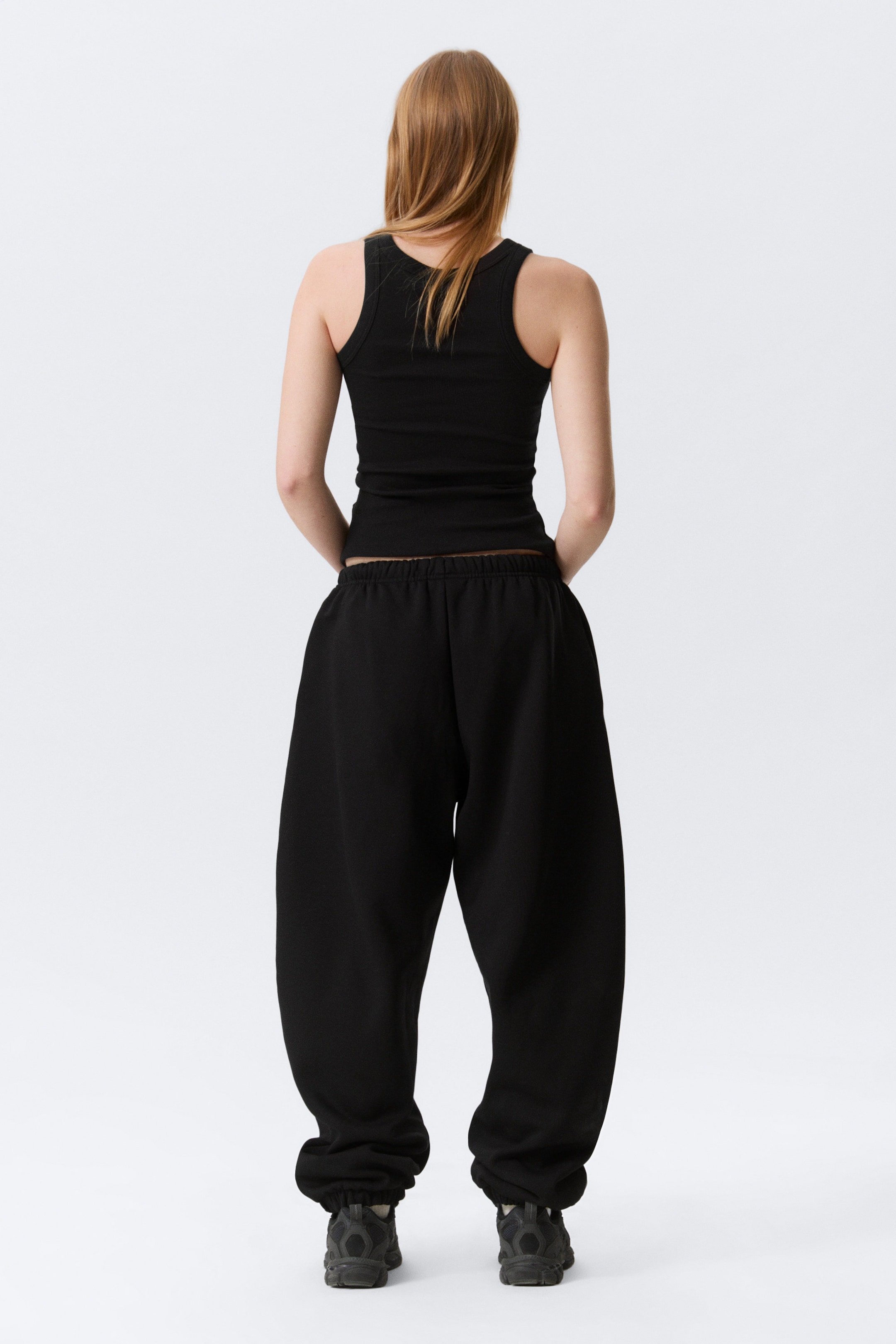 Black - Fitted Rib Tank Top - 2