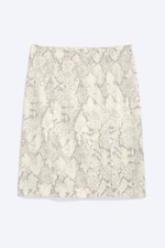 Dusty Beige - Snake Print - Low rise slit skirt - 4