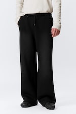 Svart - Tvättade Scuba-sweatpants - 1