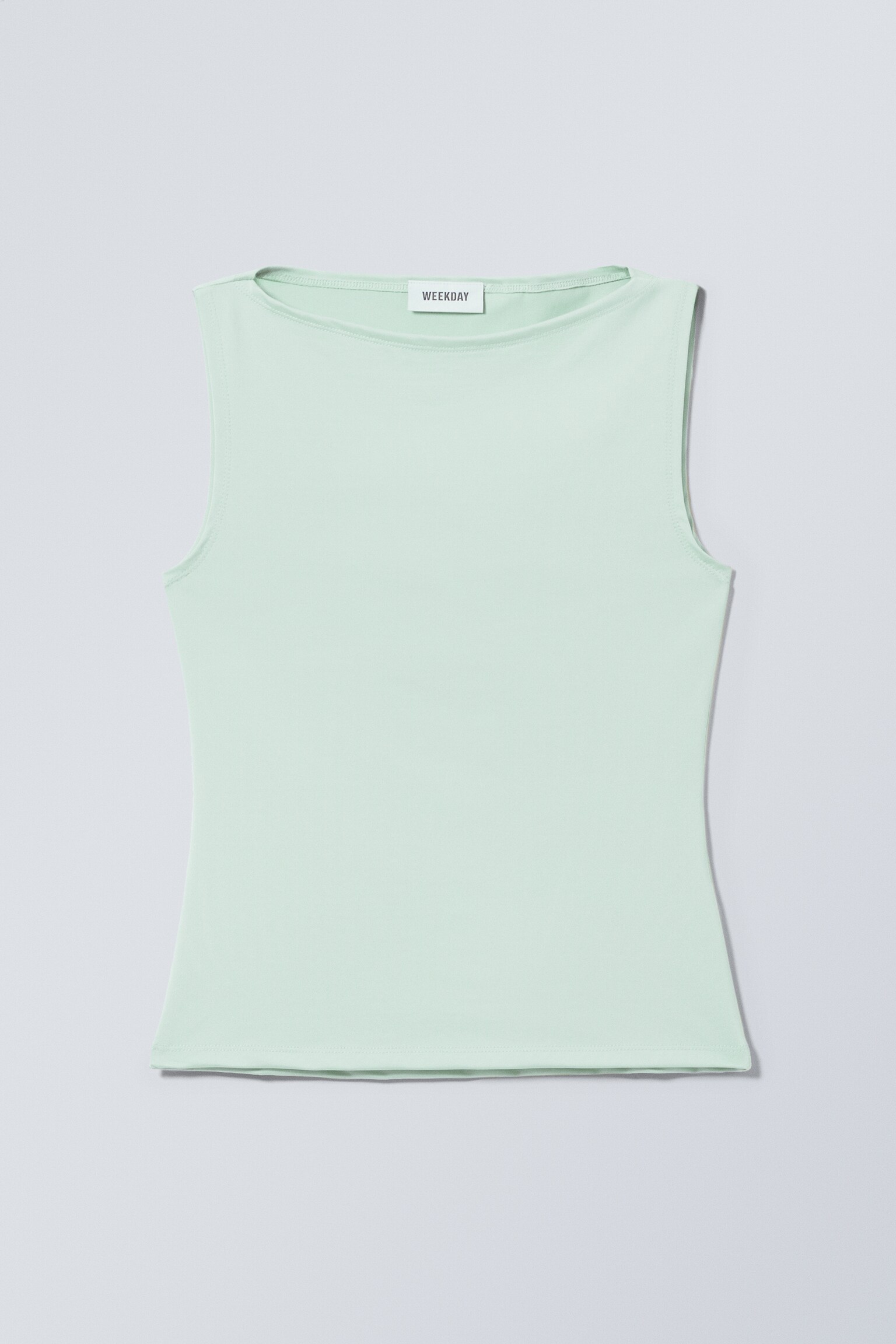 Annie Sleeveless Boat-Neck Top - Light Turquoise/Blue/White/Dark Brown/Dusty Brown/Black/Midnight Blue/Dark Plum/Purple/Khaki Green