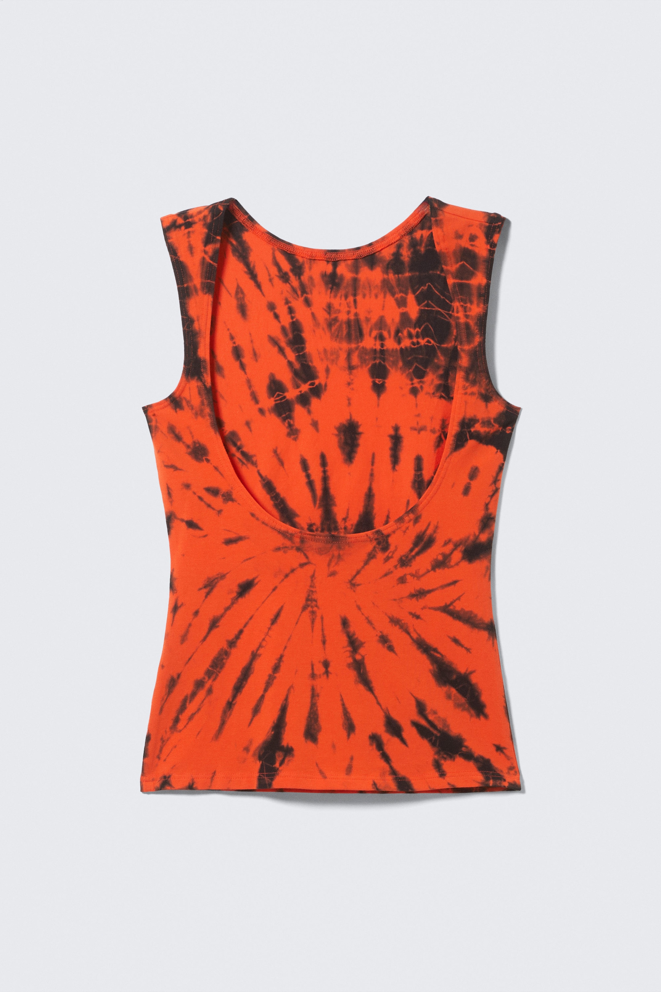 Helloranges Batikmuster - Tanktop mit offenem Rücken und U-Boot-Ausschnitt - 2