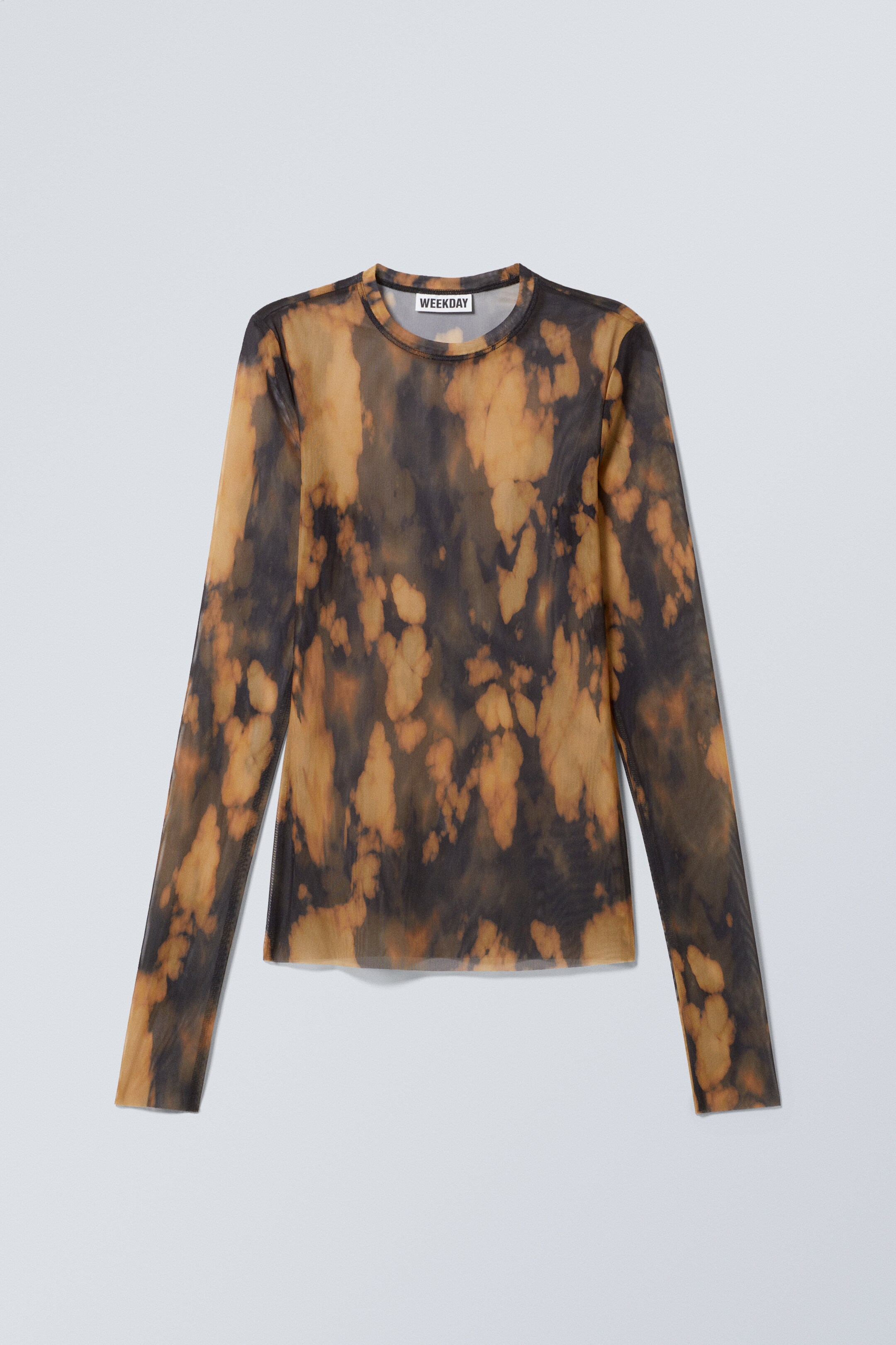 Ingrandisci l'immagine: Printed Long Sleeve Mesh Top - Surface Rust - DONNA | H&M CH 1