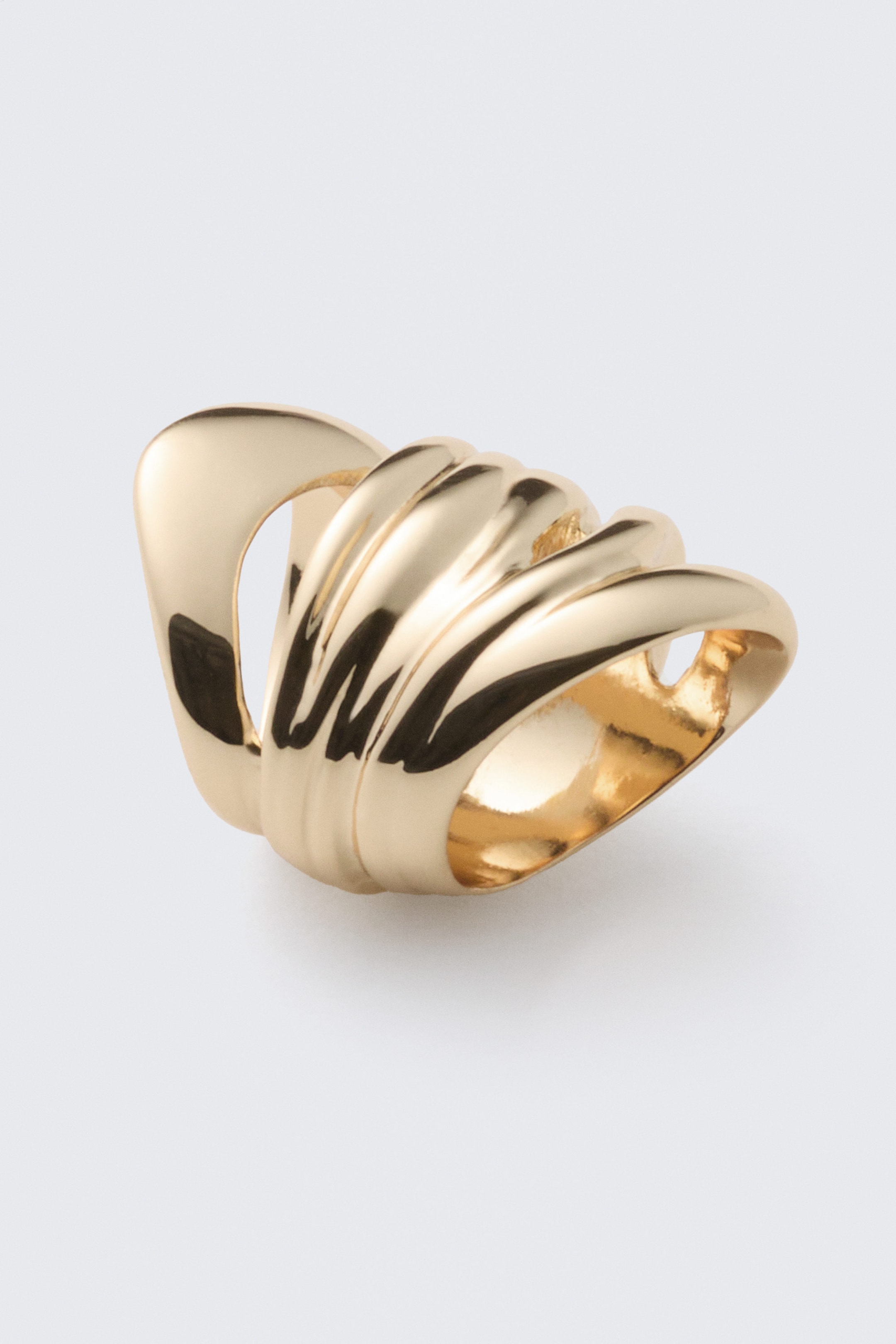 Golden - Chunky Organic Sculptural Ring - 2